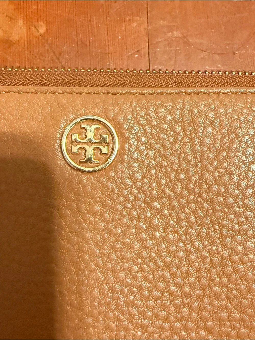 Tory Burch Tan Pebbled Leather wallet